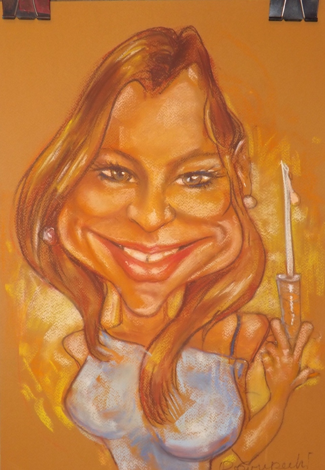 Justyna (karykatura) 35x50 pastela sucha